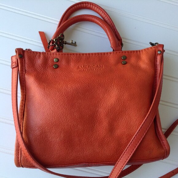 ⭐AMERICAN LEATHER CO 100% GENUINE LEATHER PURSE in Orange⭐ - Picture 2 of 6